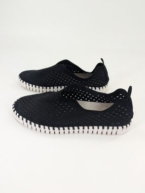 Ilse Jacobsen Tulip Perforated Slip On Sneakers Comfort Walking 40 Black Summer